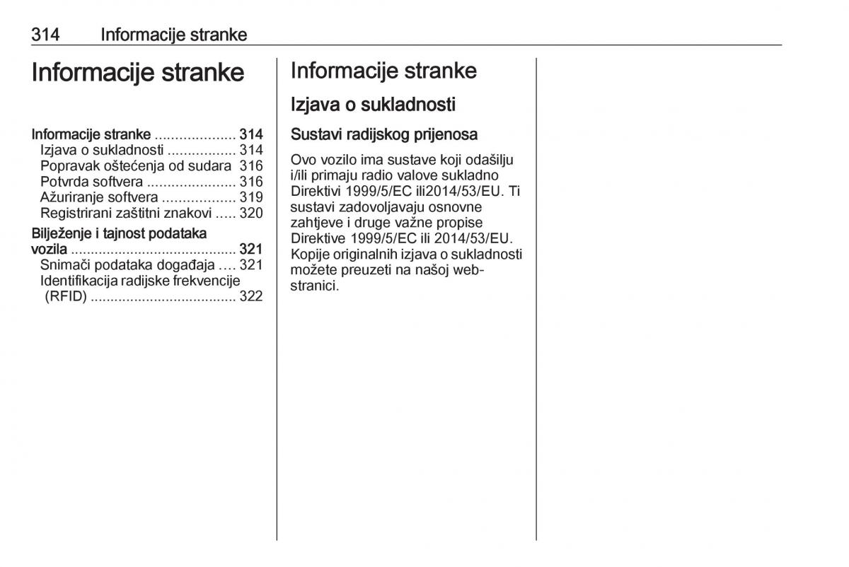 Opel Insignia B vlasnicko uputstvo / page 316