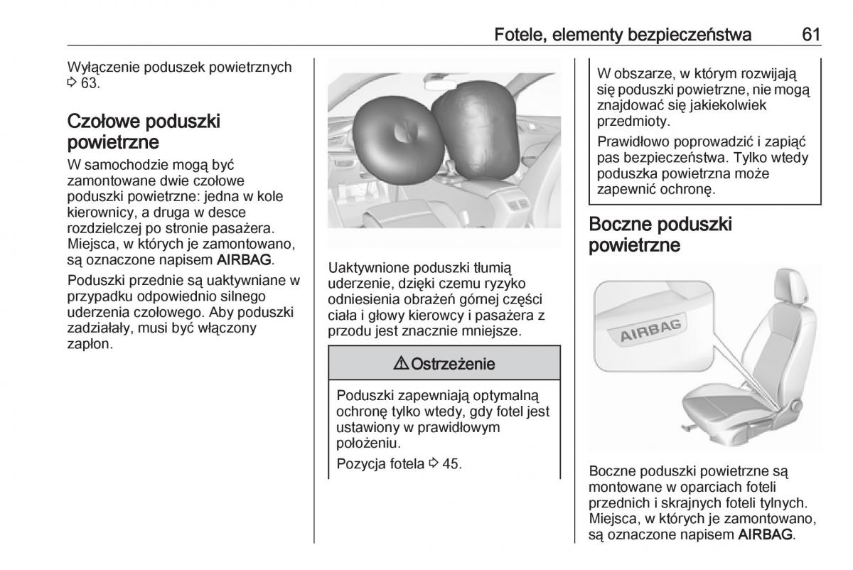 Opel Insignia B instrukcja obslugi / page 63