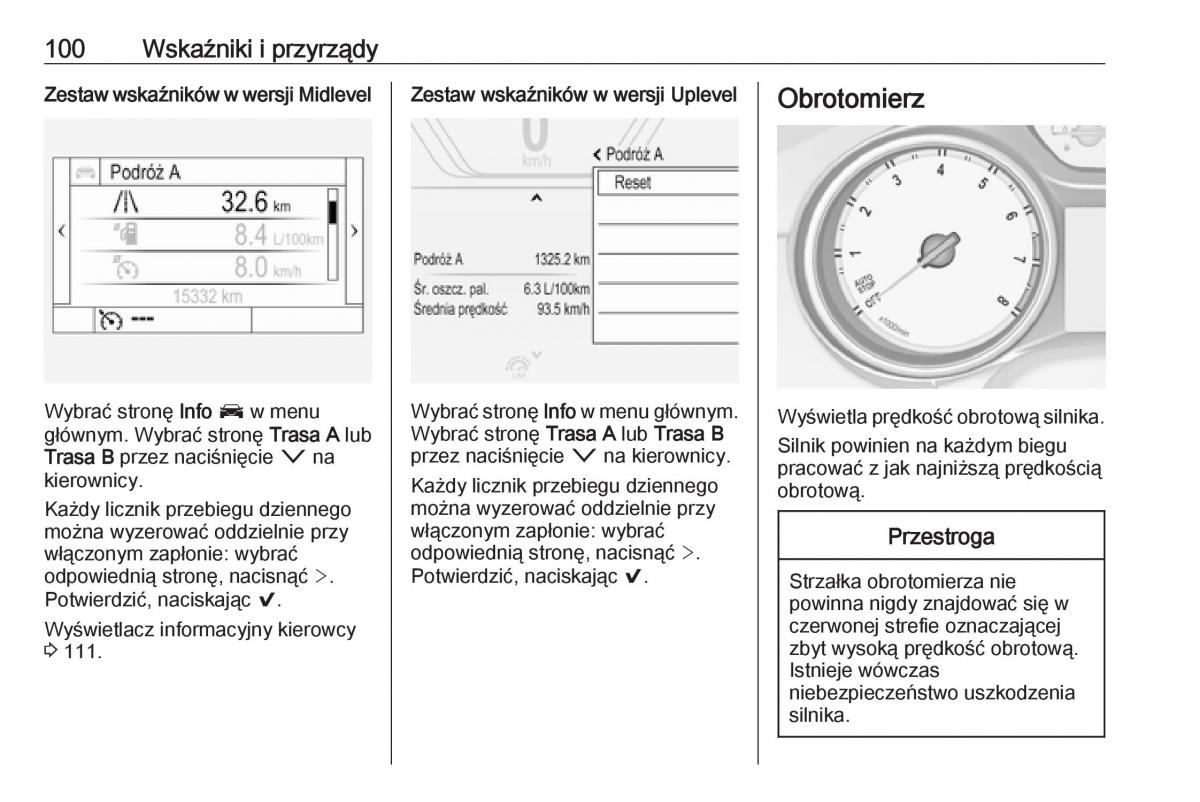 Opel Insignia B instrukcja obslugi / page 102