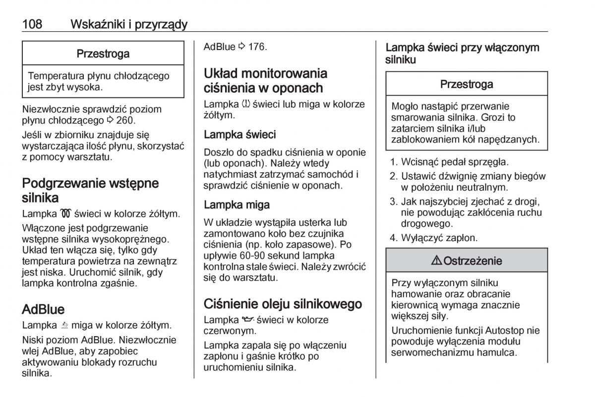 Opel Insignia B instrukcja obslugi / page 110