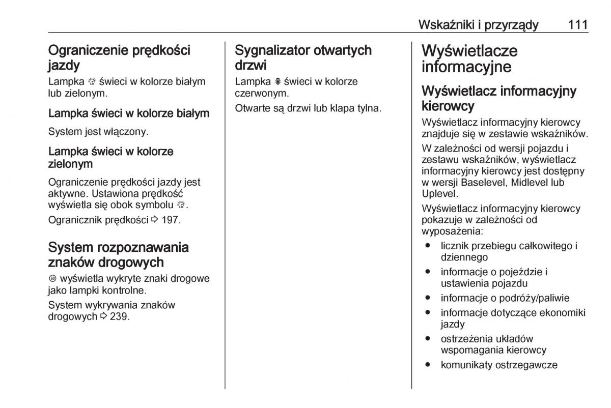 Opel Insignia B instrukcja obslugi / page 113