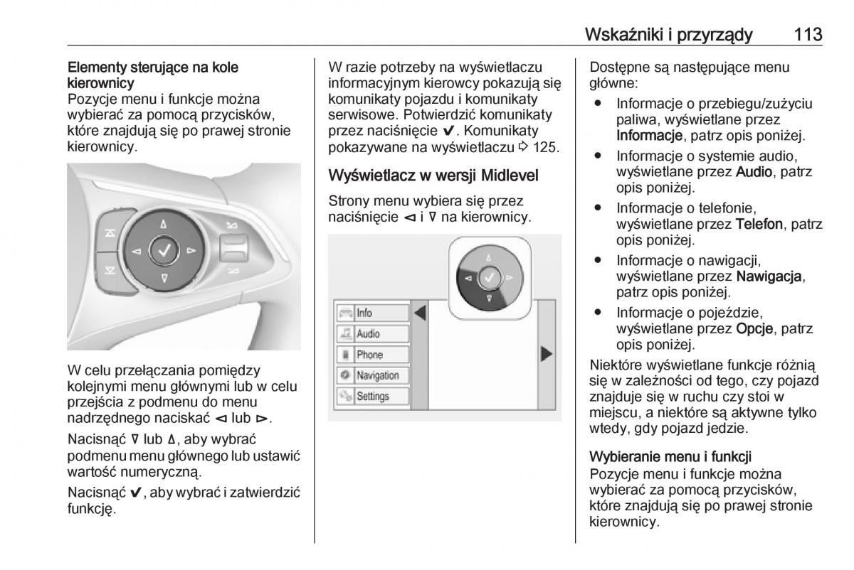 Opel Insignia B instrukcja obslugi / page 115