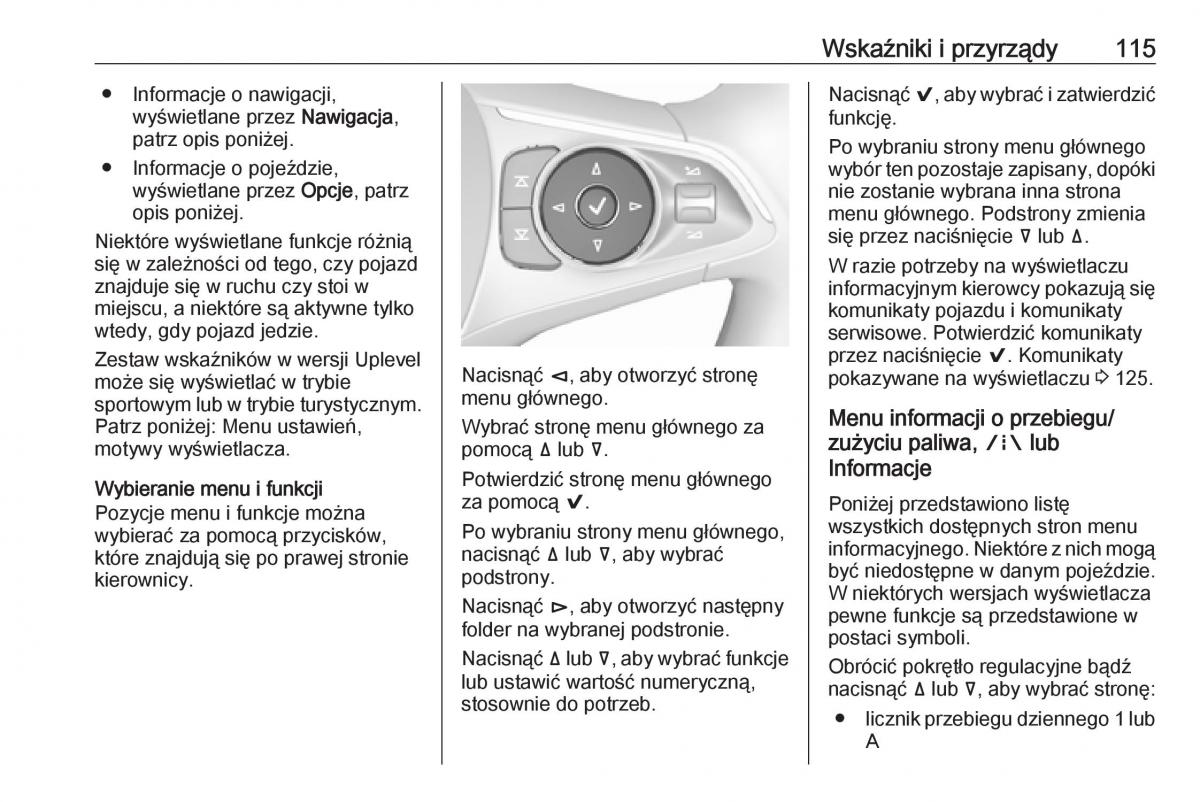 Opel Insignia B instrukcja obslugi / page 117