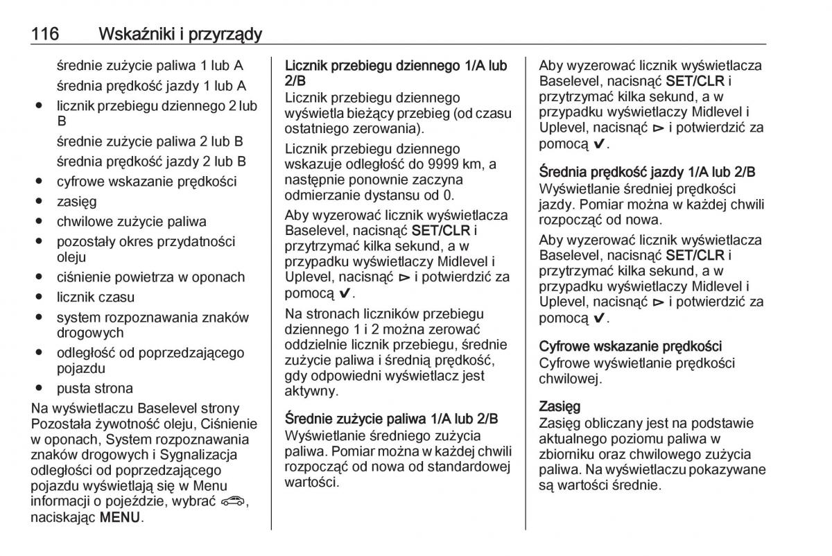 Opel Insignia B instrukcja obslugi / page 118