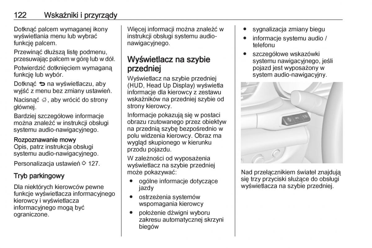 Opel Insignia B instrukcja obslugi / page 124