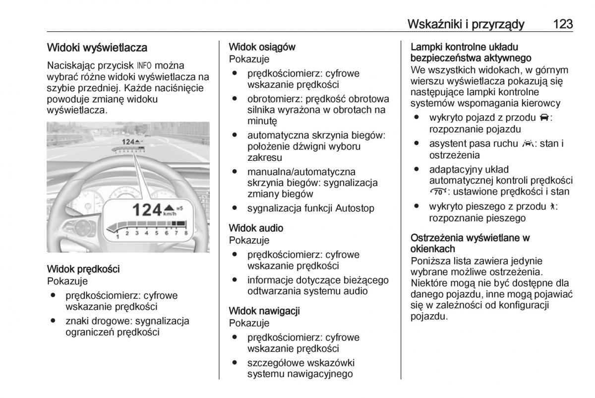 Opel Insignia B instrukcja obslugi / page 125