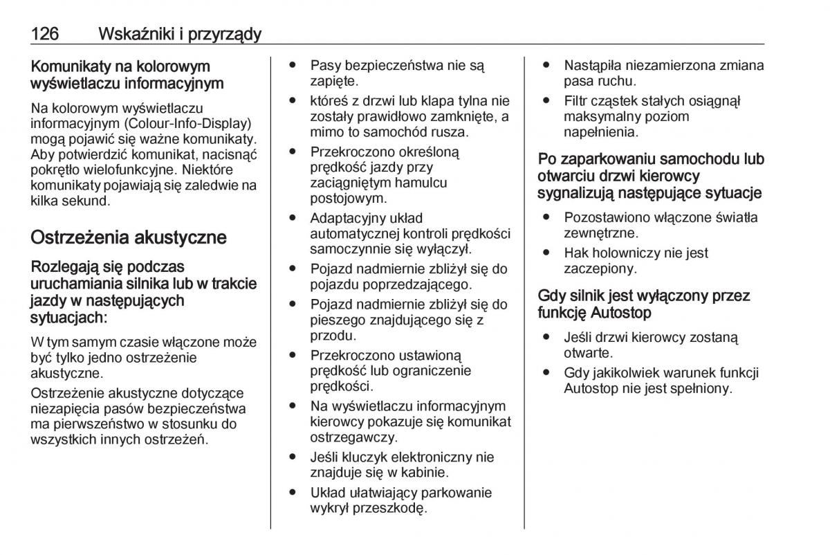 Opel Insignia B instrukcja obslugi / page 128