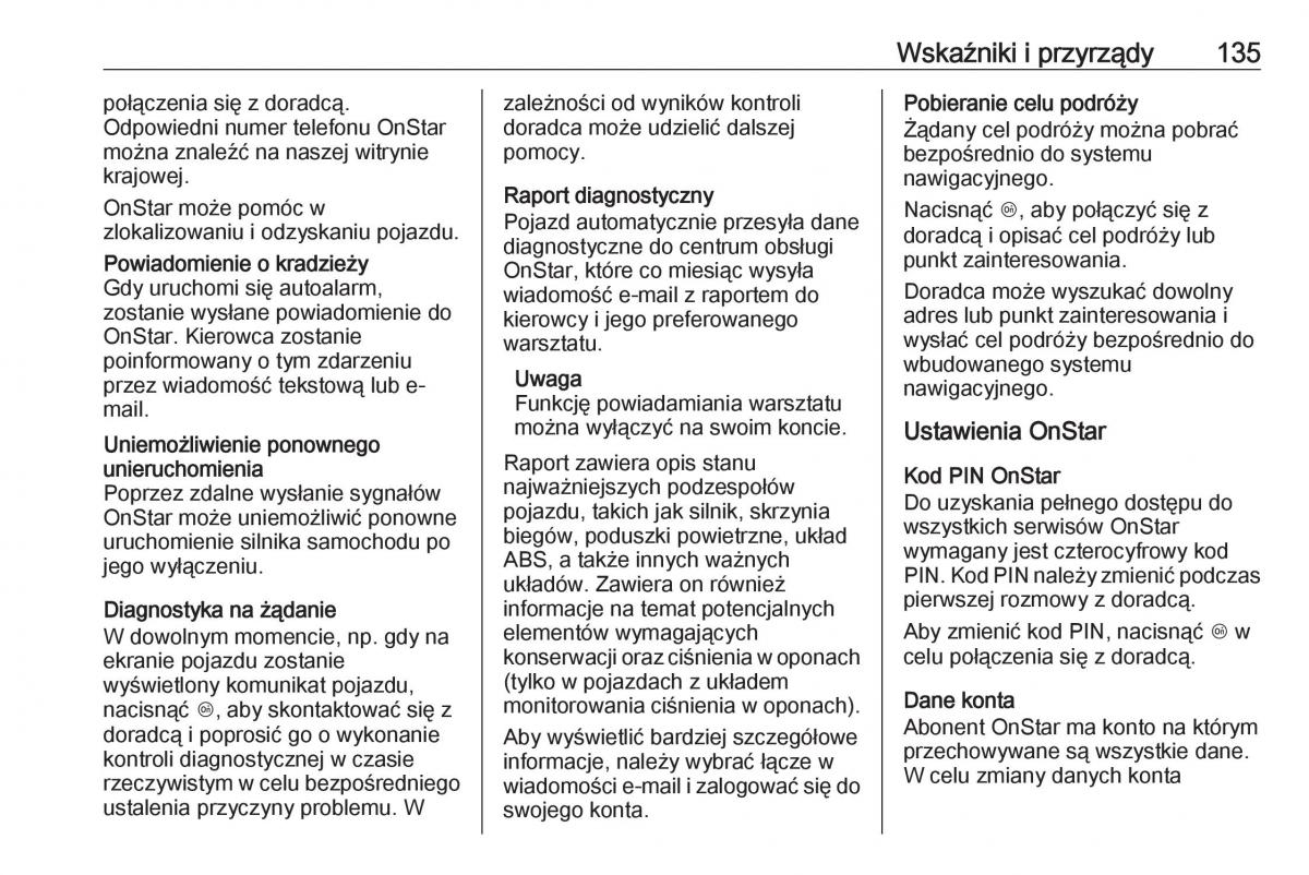 Opel Insignia B instrukcja obslugi / page 137