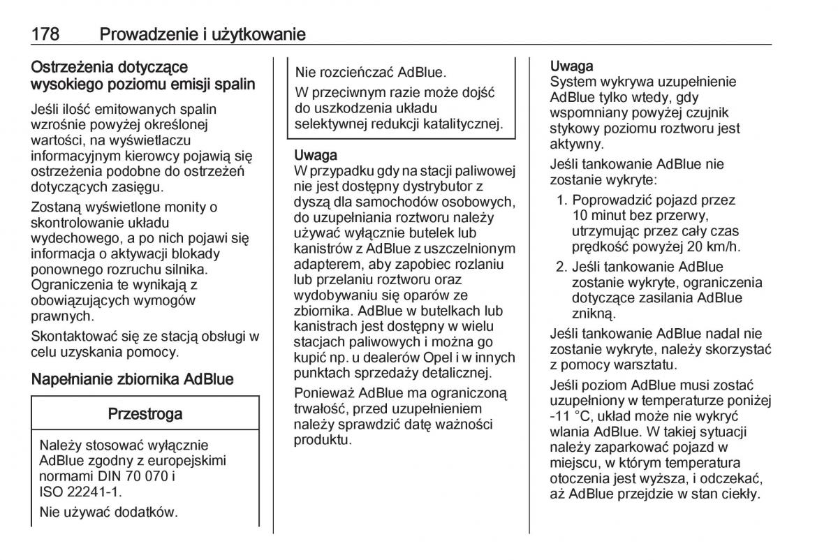 Opel Insignia B instrukcja obslugi / page 180