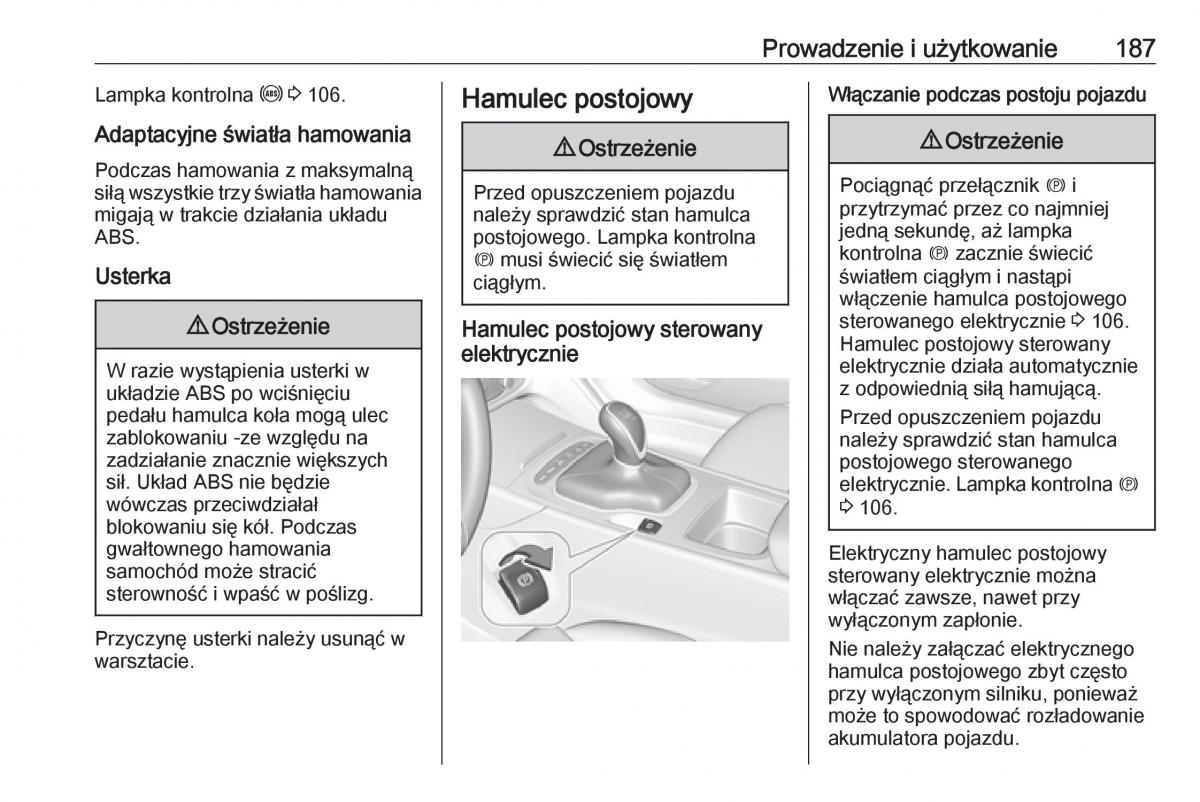 Opel Insignia B instrukcja obslugi / page 189