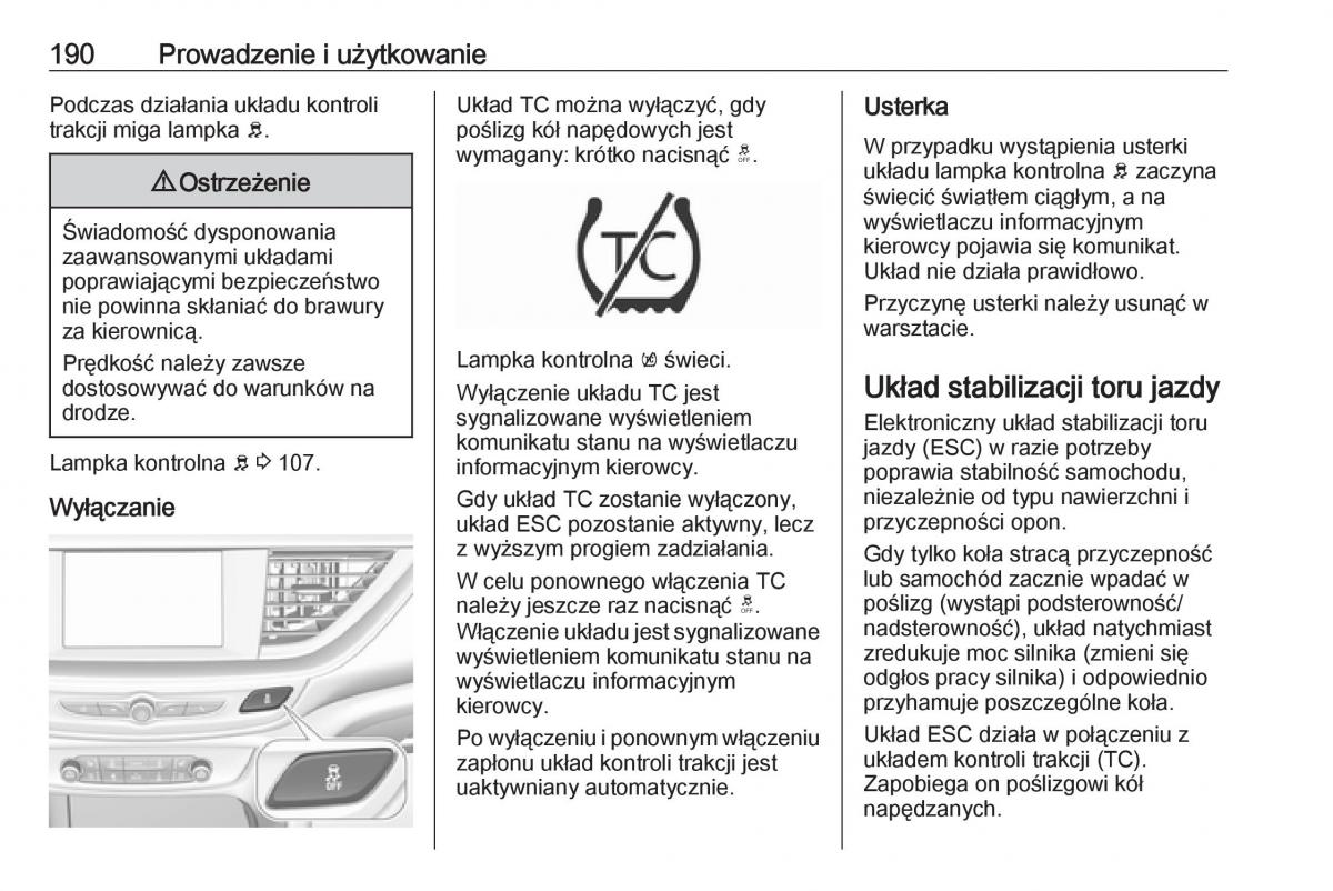 Opel Insignia B instrukcja obslugi / page 192