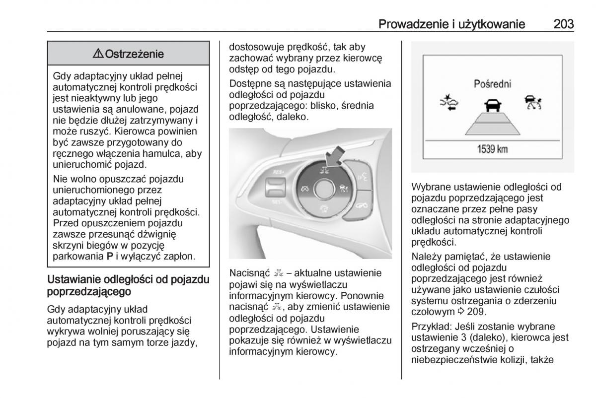 Opel Insignia B instrukcja obslugi / page 205