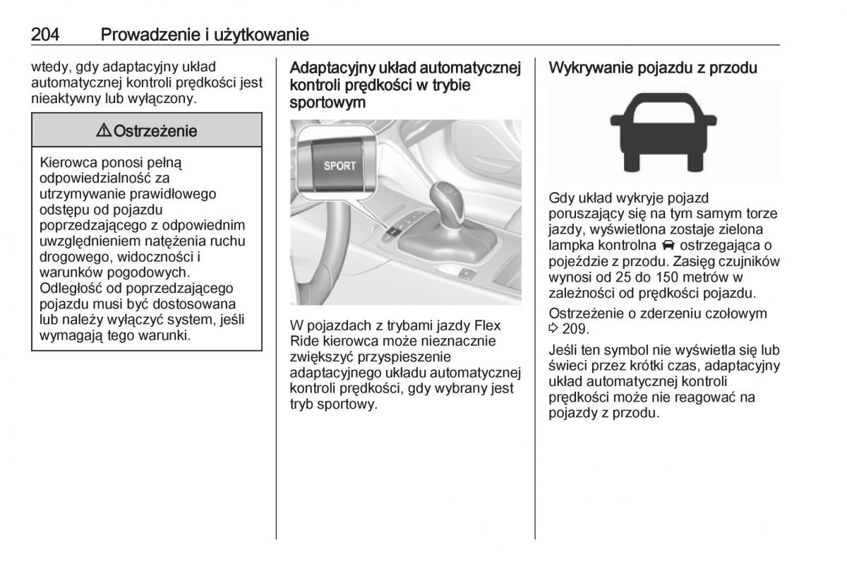 Opel Insignia B instrukcja obslugi / page 206