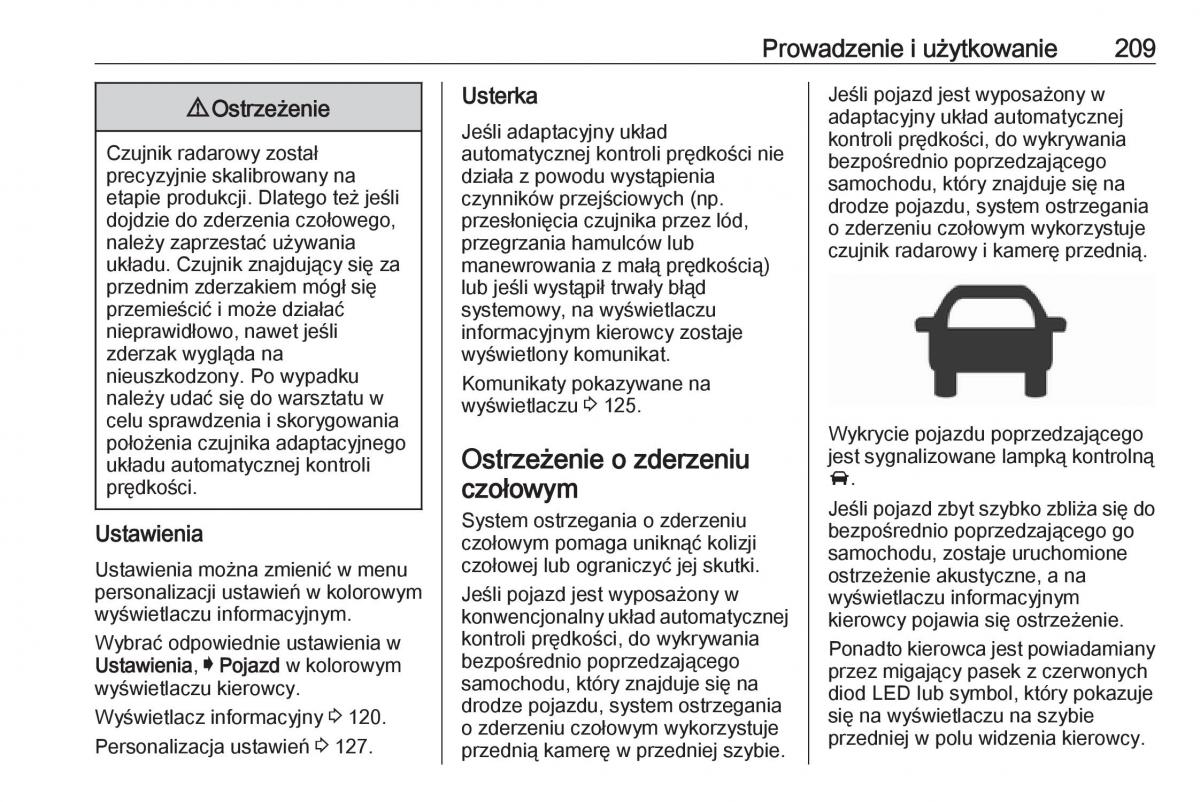 Opel Insignia B instrukcja obslugi / page 211