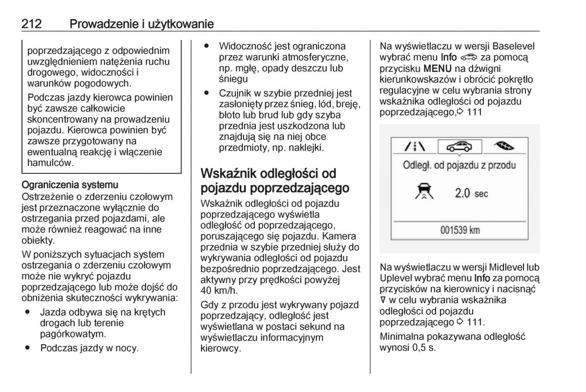 Opel Insignia B instrukcja obslugi / page 214