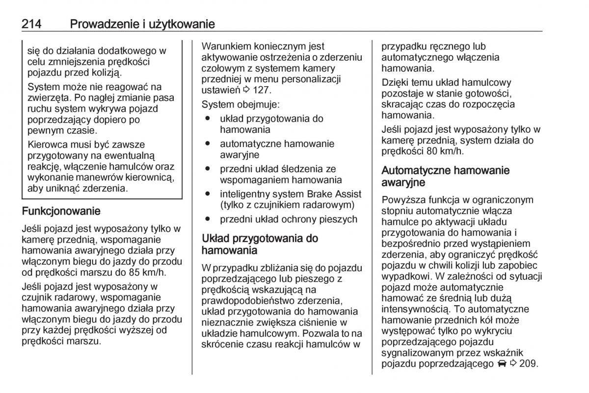 Opel Insignia B instrukcja obslugi / page 216