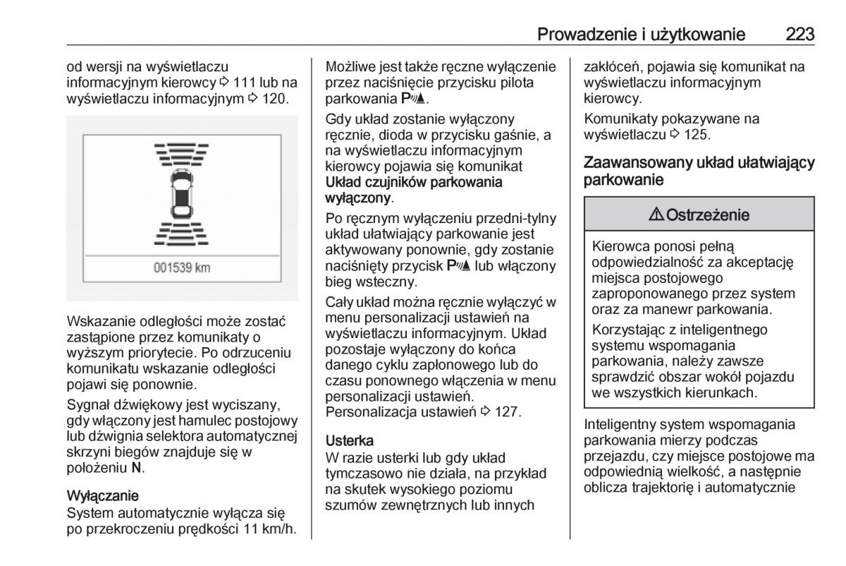 Opel Insignia B instrukcja obslugi / page 225