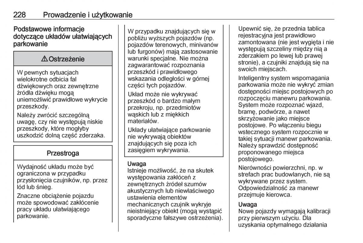 Opel Insignia B instrukcja obslugi / page 230