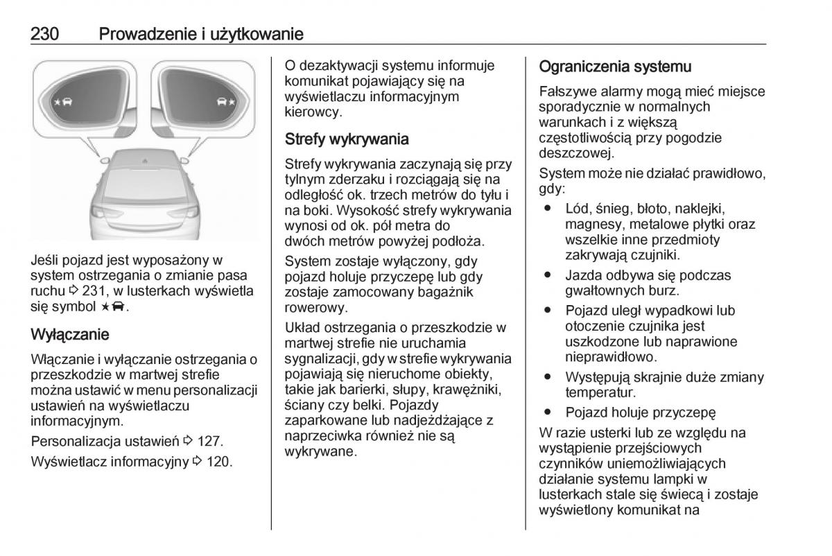 Opel Insignia B instrukcja obslugi / page 232