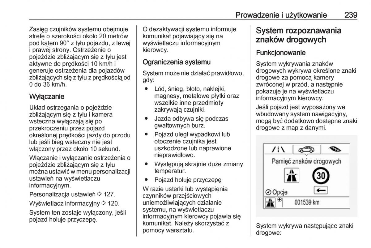 Opel Insignia B instrukcja obslugi / page 241