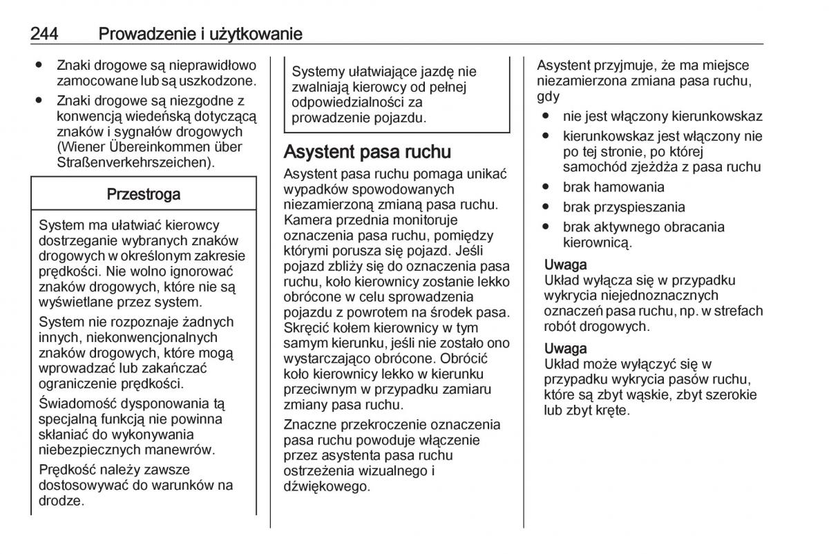 Opel Insignia B instrukcja obslugi / page 246