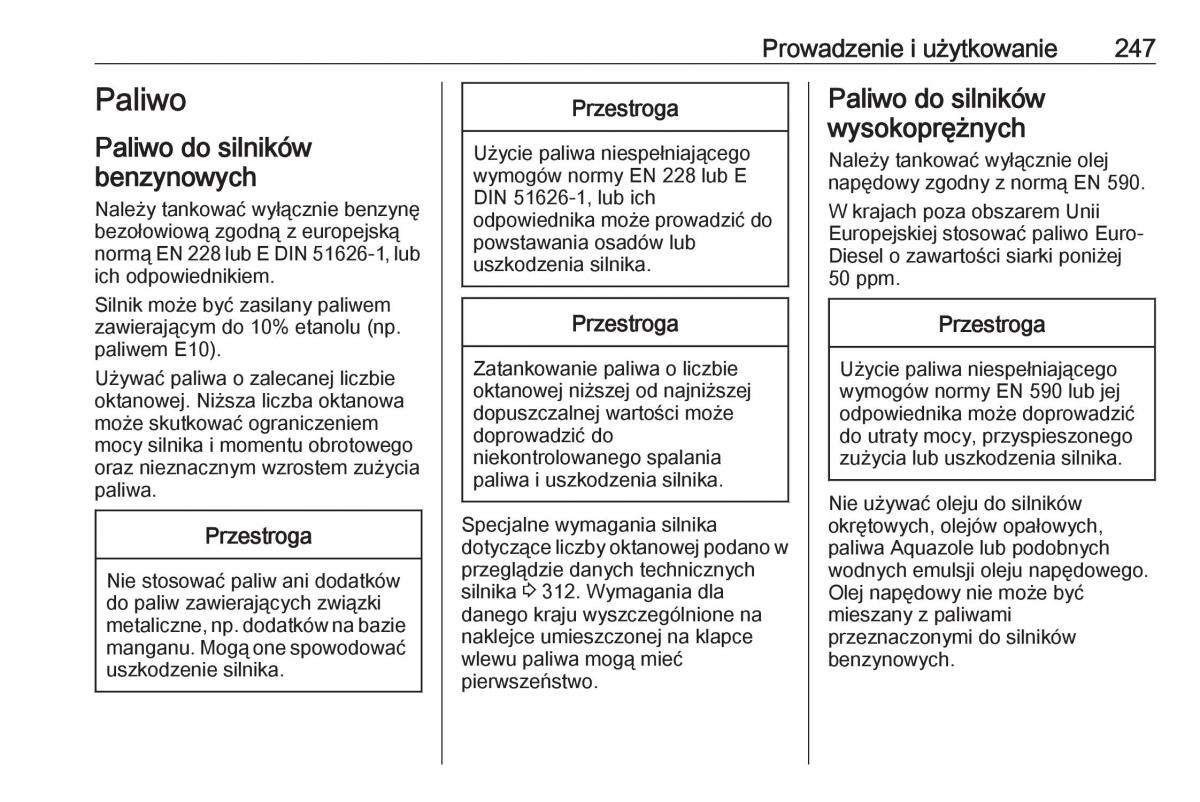 Opel Insignia B instrukcja obslugi / page 249