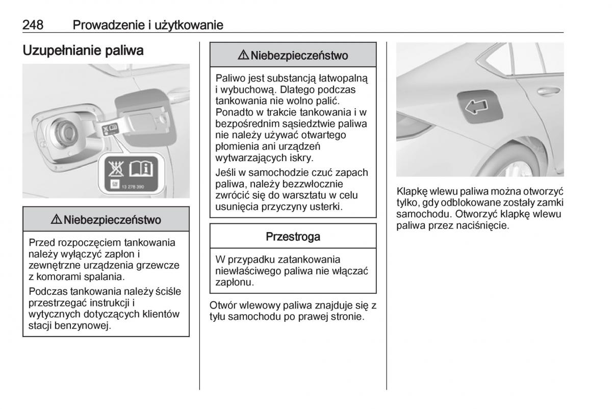 Opel Insignia B instrukcja obslugi / page 250