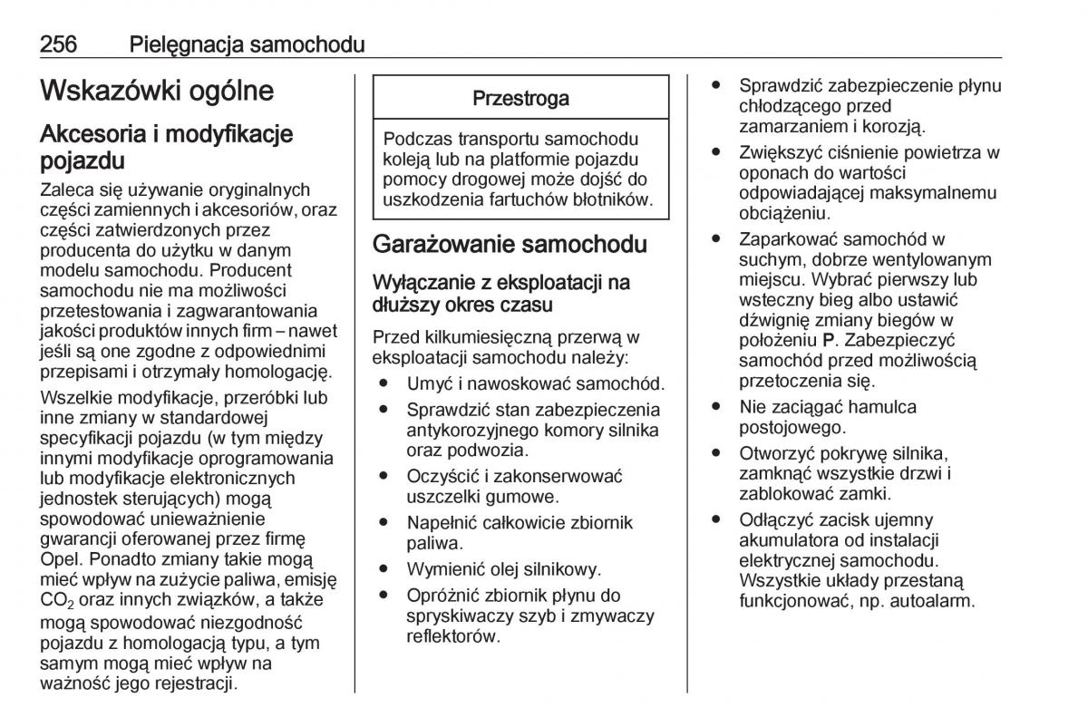 Opel Insignia B instrukcja obslugi / page 258