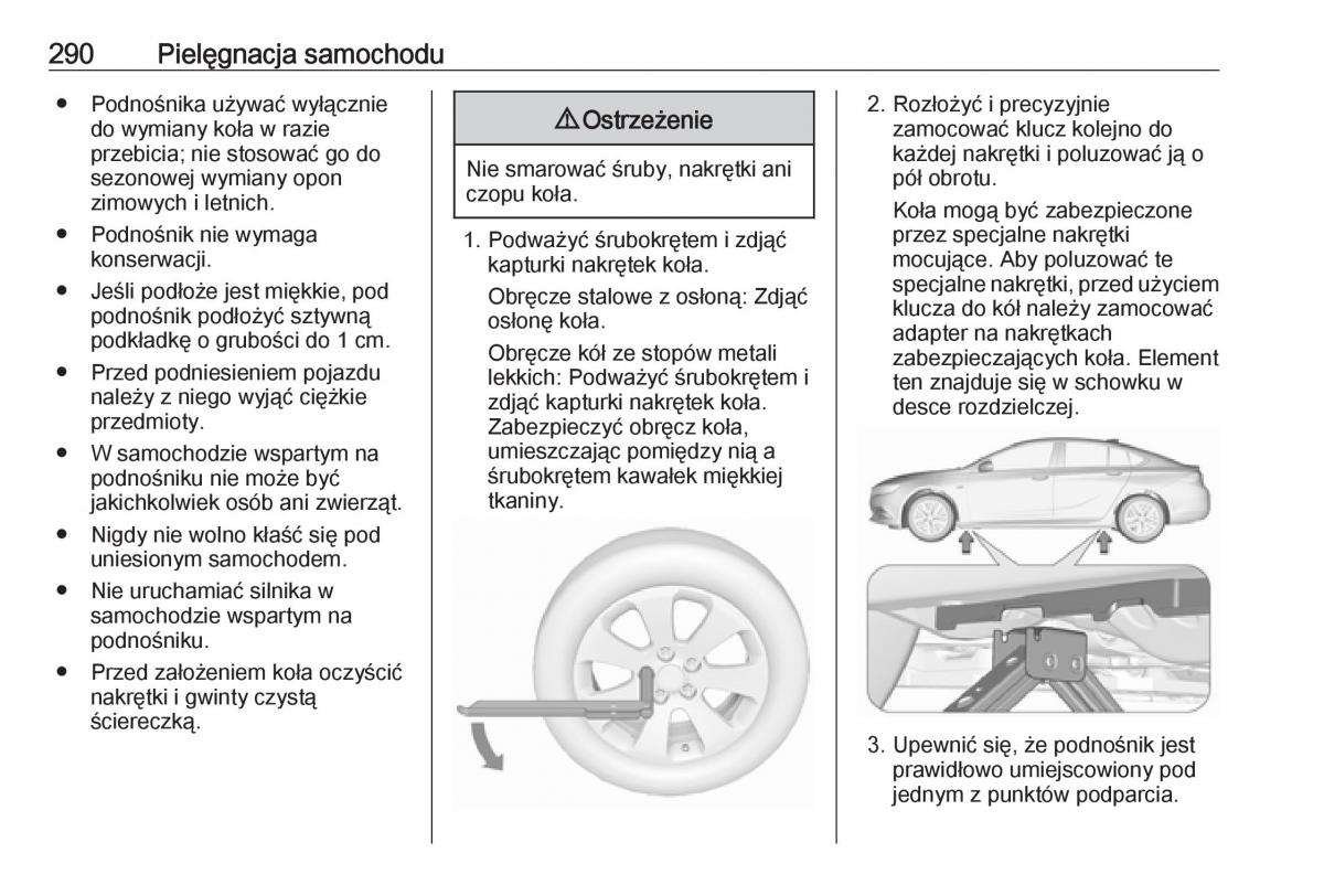 Opel Insignia B instrukcja obslugi / page 292