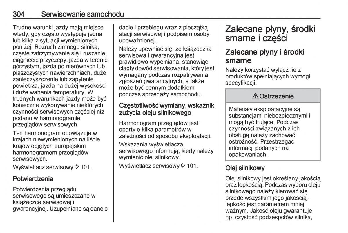 Opel Insignia B instrukcja obslugi / page 306