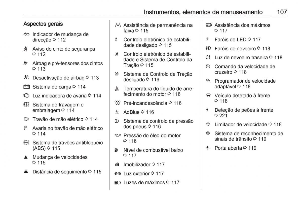 Opel Insignia B manual del propietario / page 109