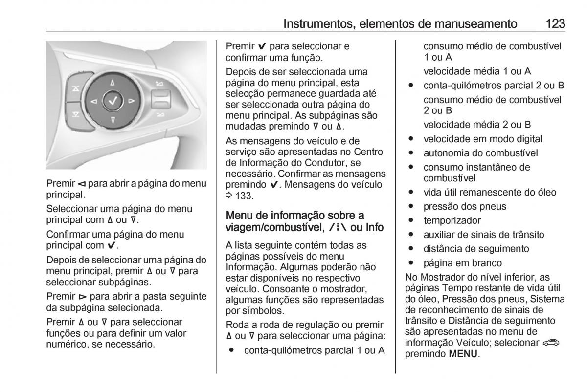 Opel Insignia B manual del propietario / page 125