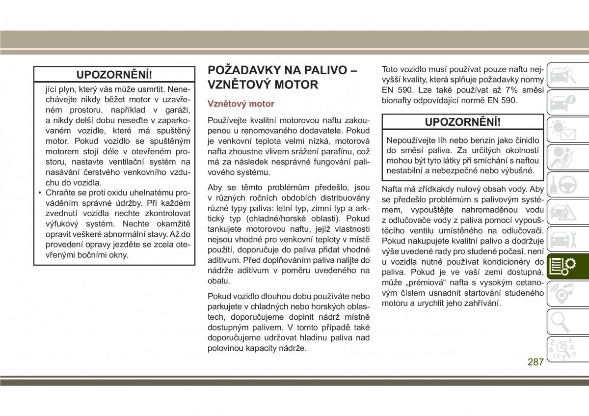 Jeep Compass II 2 navod k obsludze / page 289