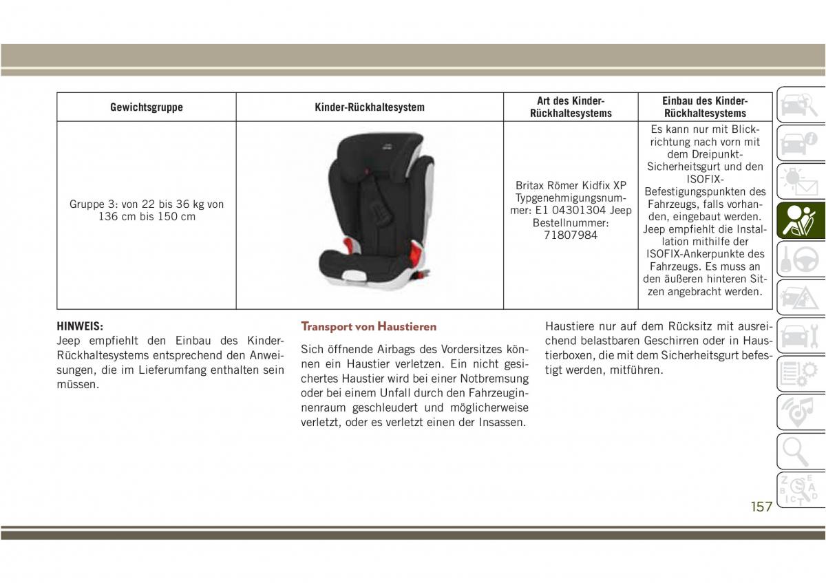 Jeep Compass II 2 Handbuch / page 159