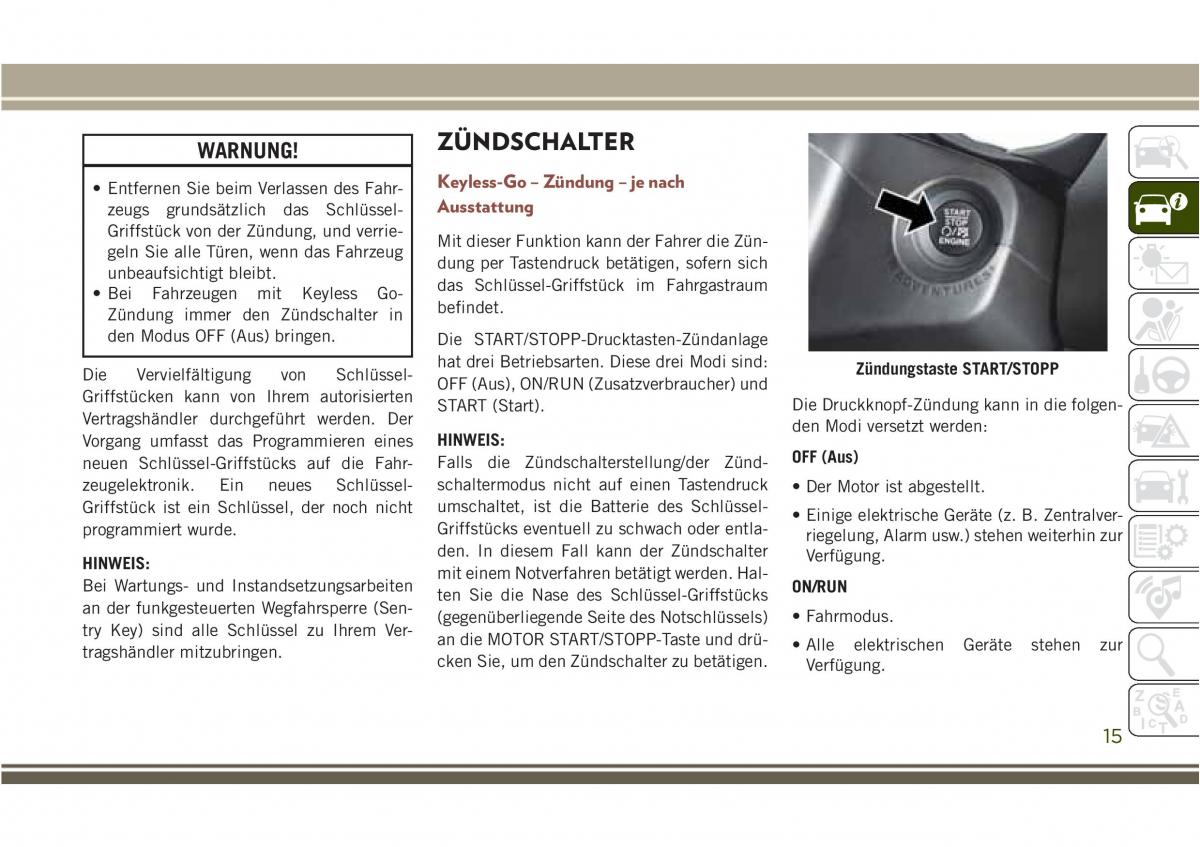 Jeep Compass II 2 Handbuch / page 17