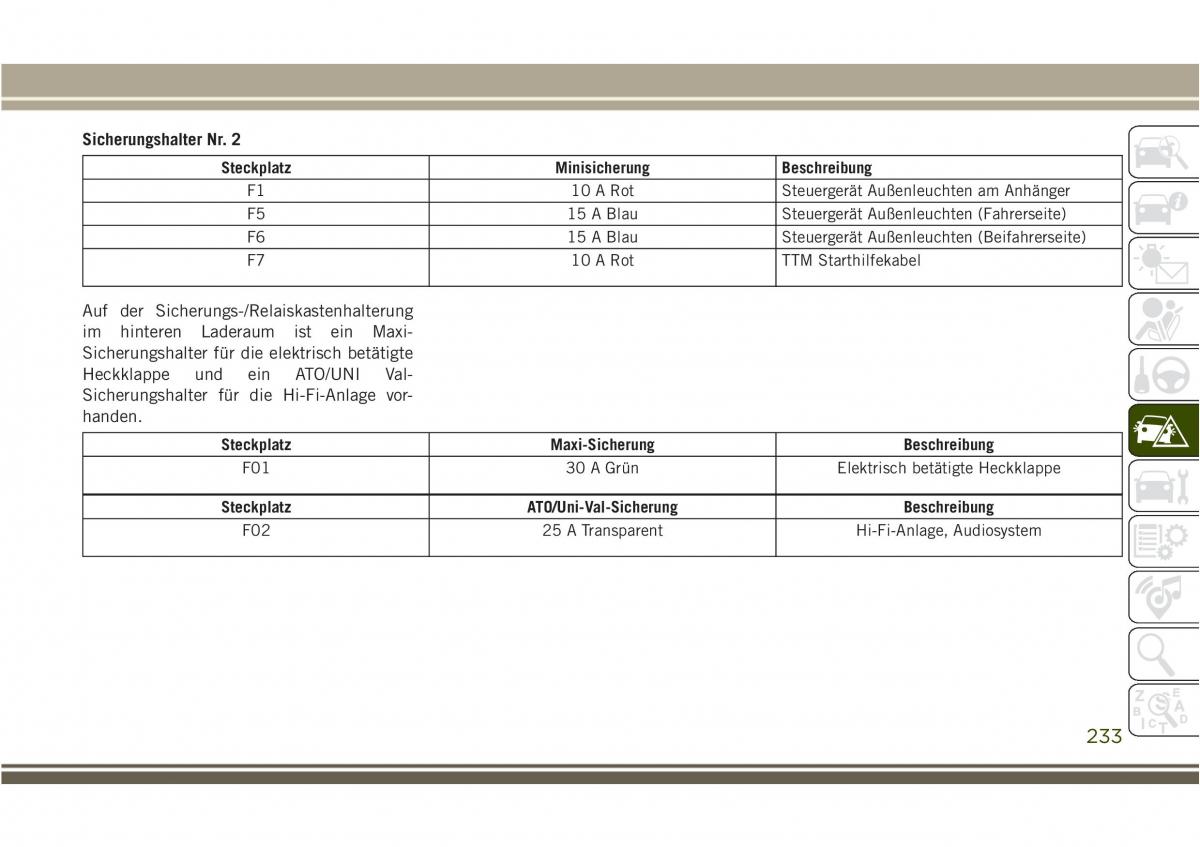 Jeep Compass II 2 Handbuch / page 235