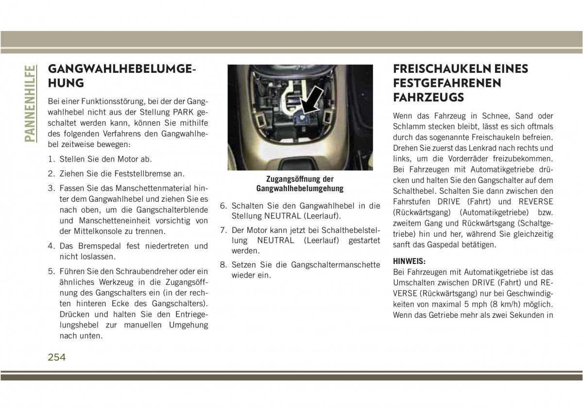 Jeep Compass II 2 Handbuch / page 256