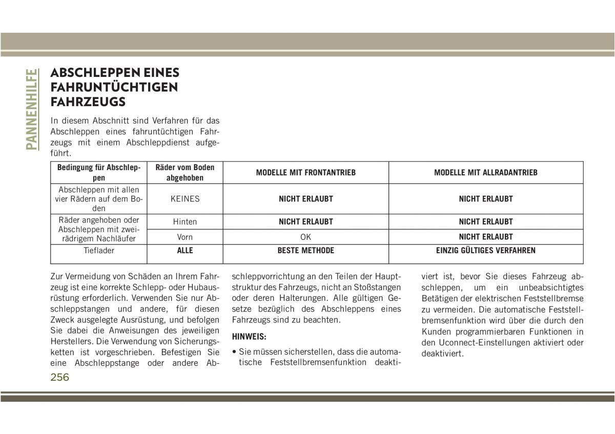 Jeep Compass II 2 Handbuch / page 258