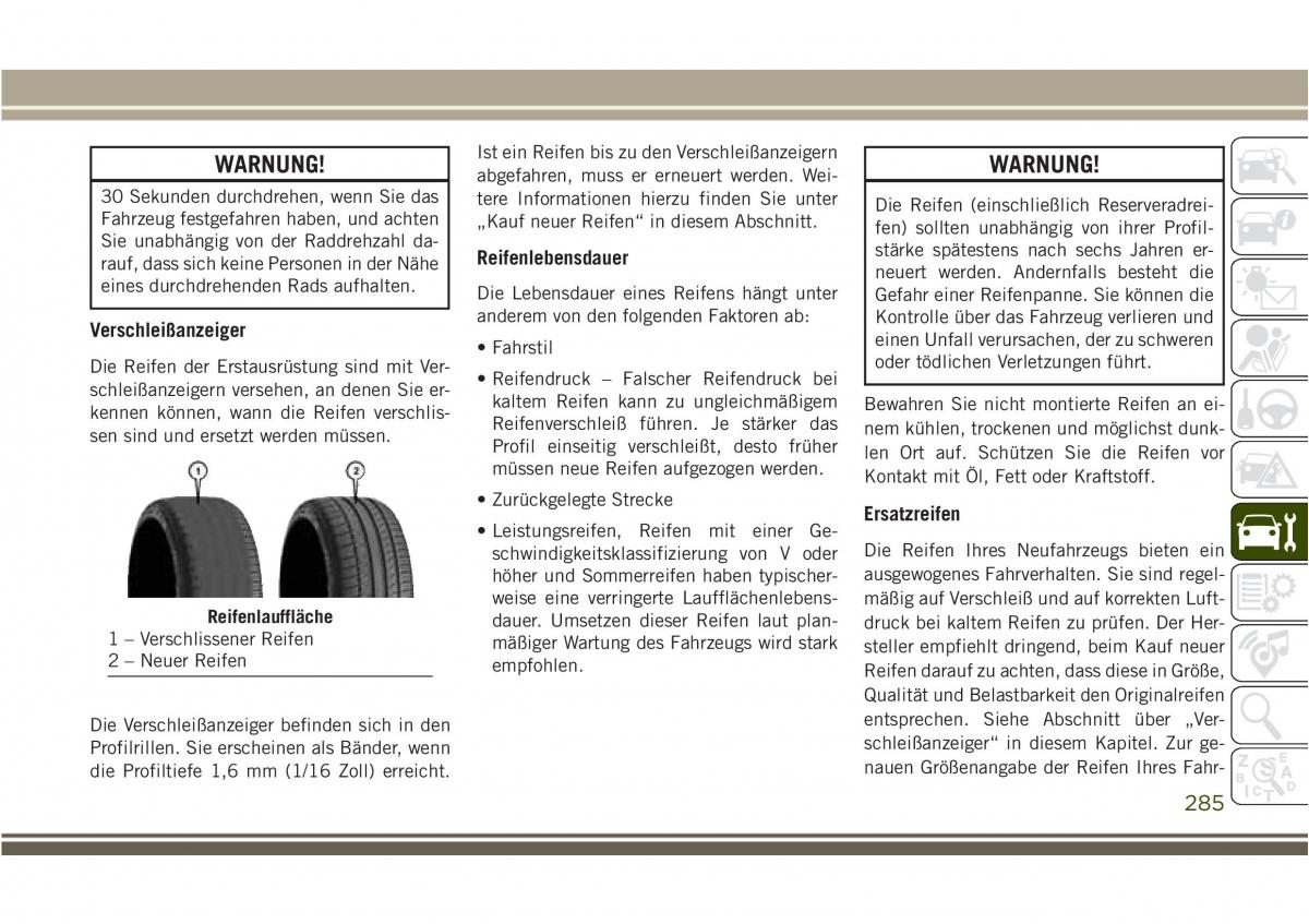 Jeep Compass II 2 Handbuch / page 287