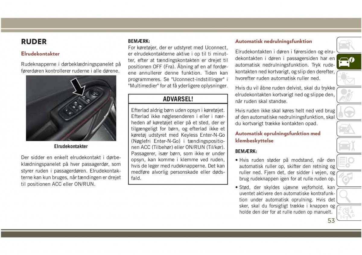 Jeep Compass II 2 Bilens instruktionsbog / page 55