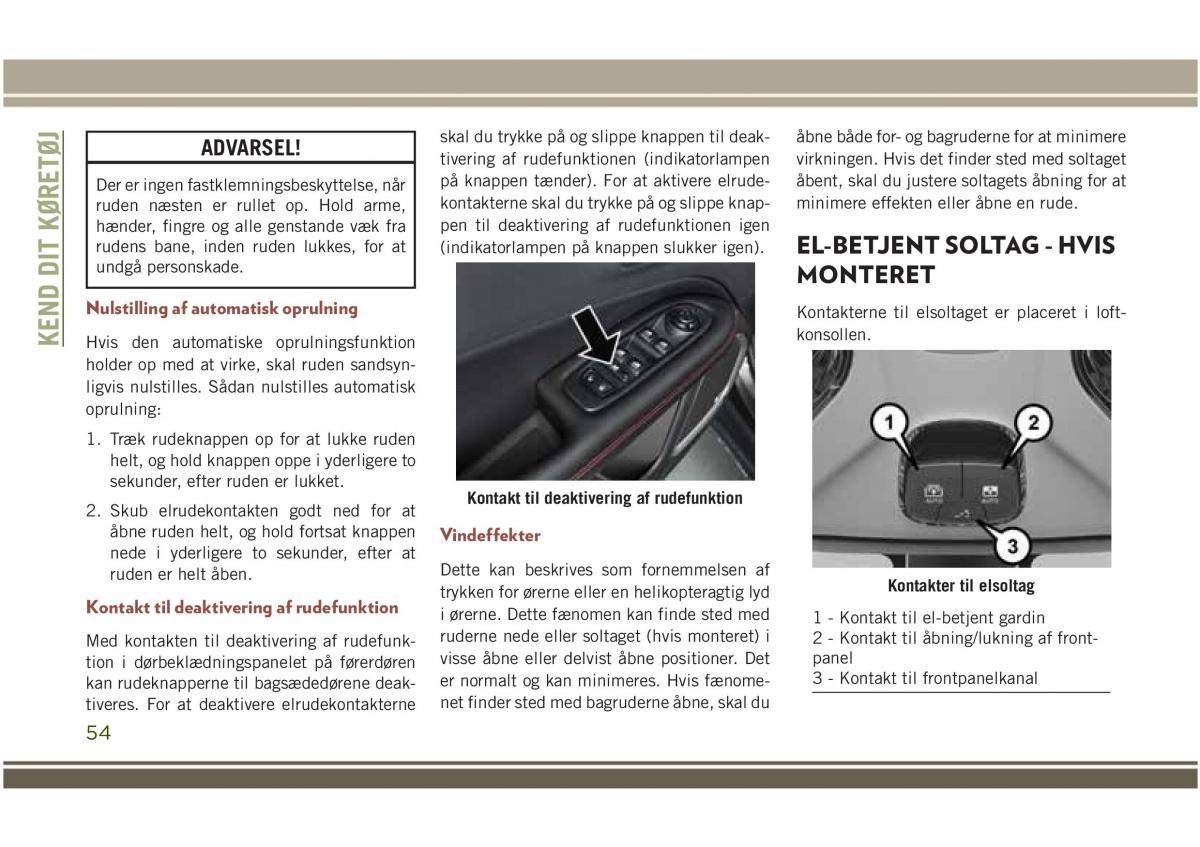 Jeep Compass II 2 Bilens instruktionsbog / page 56