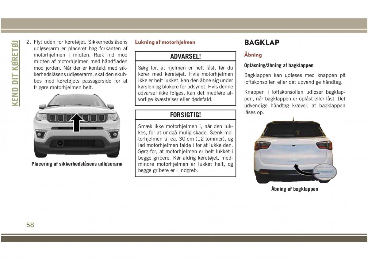 Jeep Compass II 2 Bilens instruktionsbog / page 60