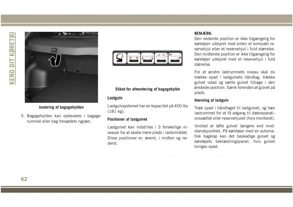 Jeep Compass II 2 Bilens instruktionsbog / page 64