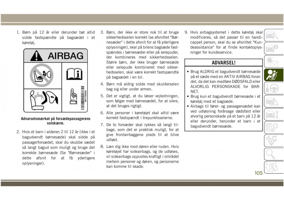 Jeep Compass II 2 Bilens instruktionsbog / page 107