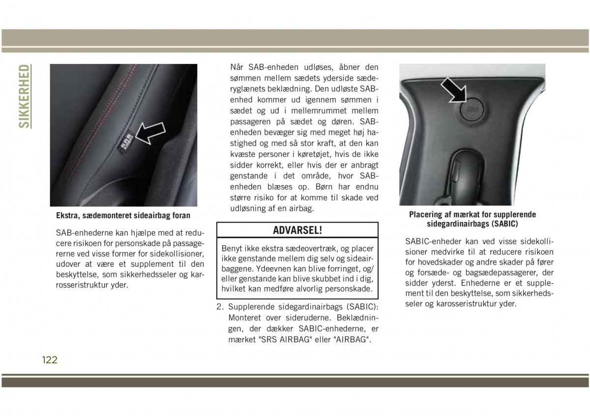 Jeep Compass II 2 Bilens instruktionsbog / page 124