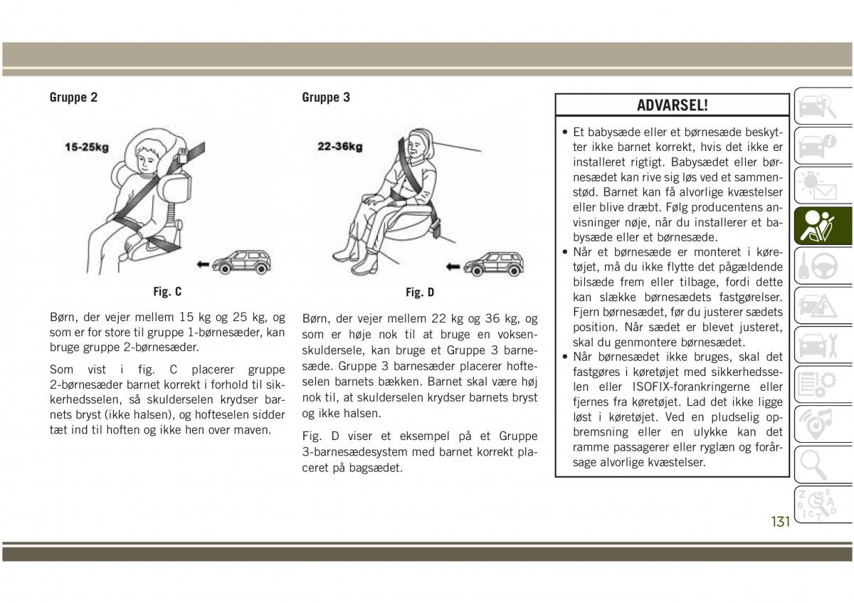 Jeep Compass II 2 Bilens instruktionsbog / page 133