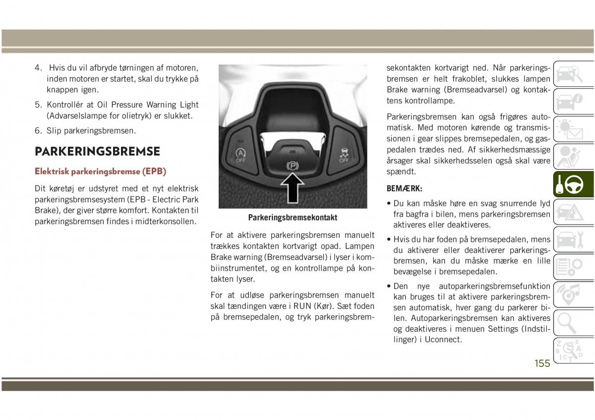 Jeep Compass II 2 Bilens instruktionsbog / page 157