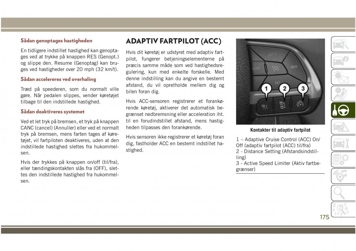 Jeep Compass II 2 Bilens instruktionsbog / page 177