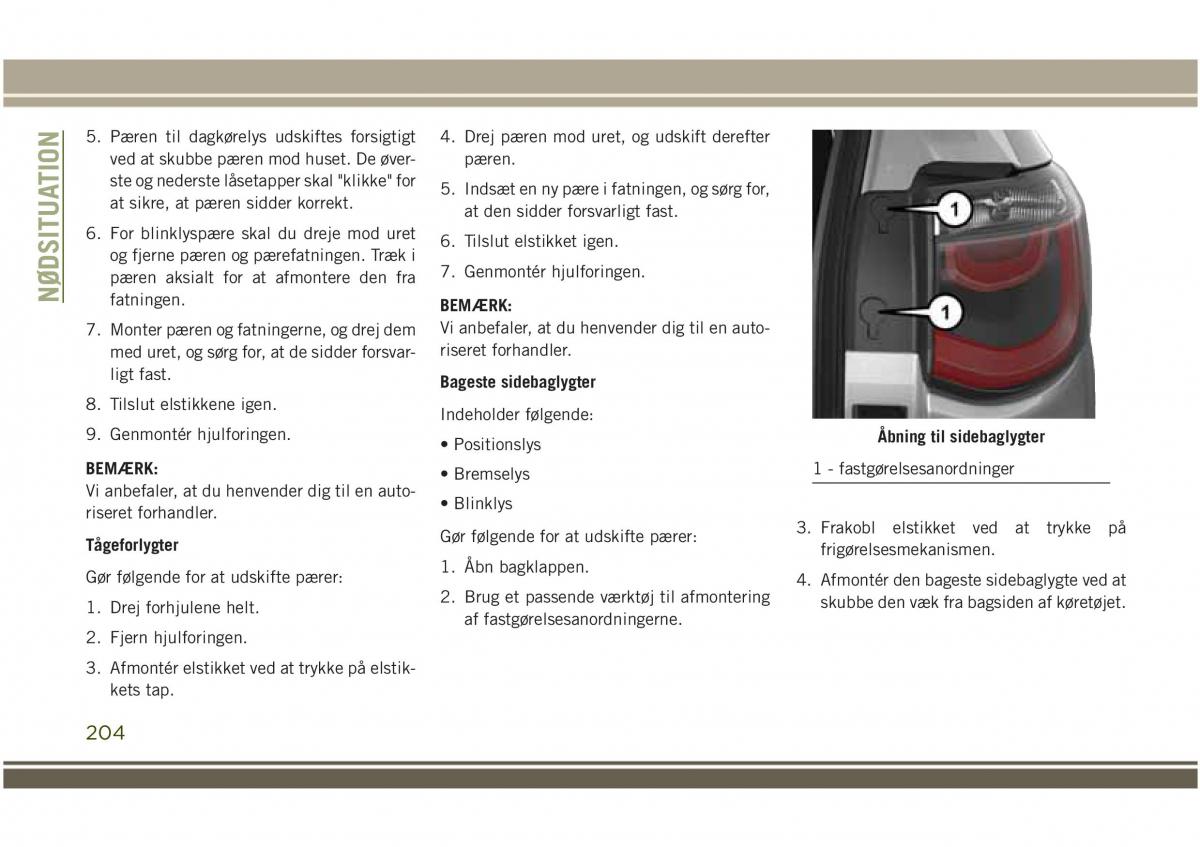 Jeep Compass II 2 Bilens instruktionsbog / page 206