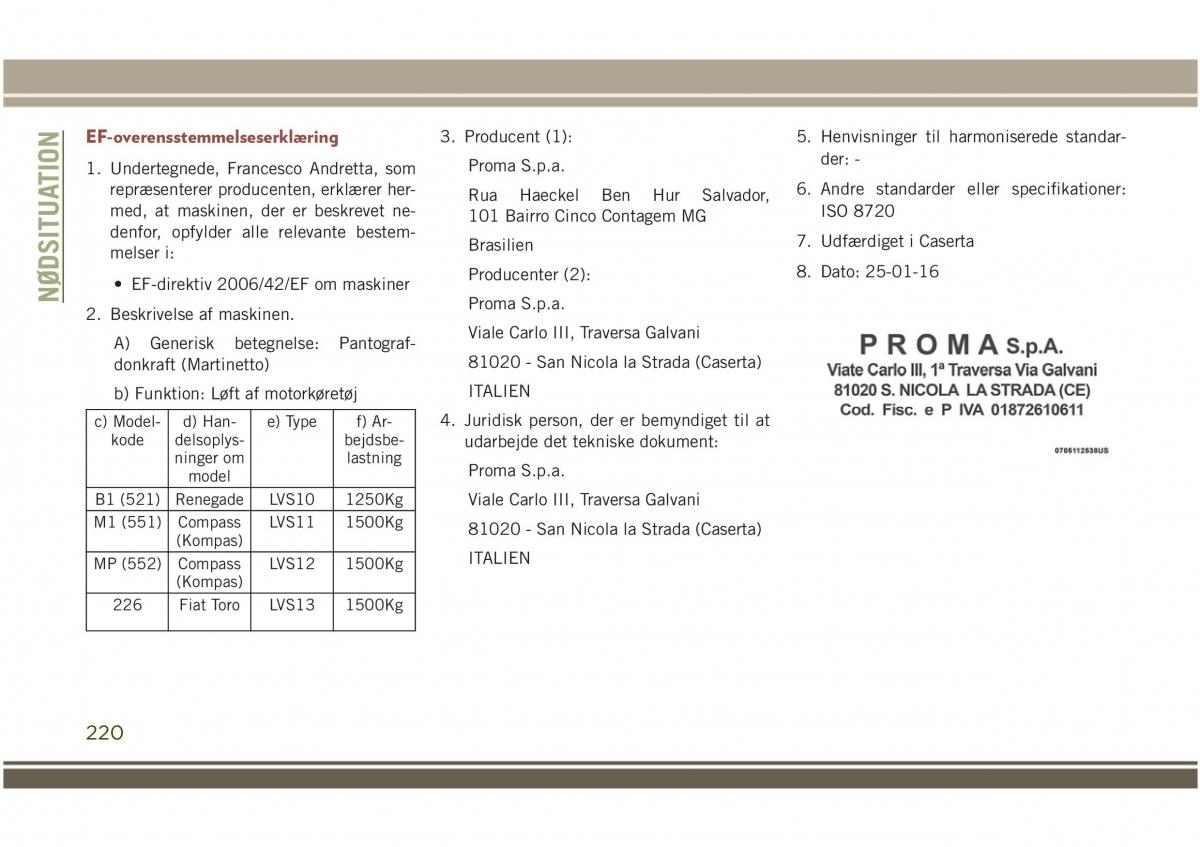 Jeep Compass II 2 Bilens instruktionsbog / page 222